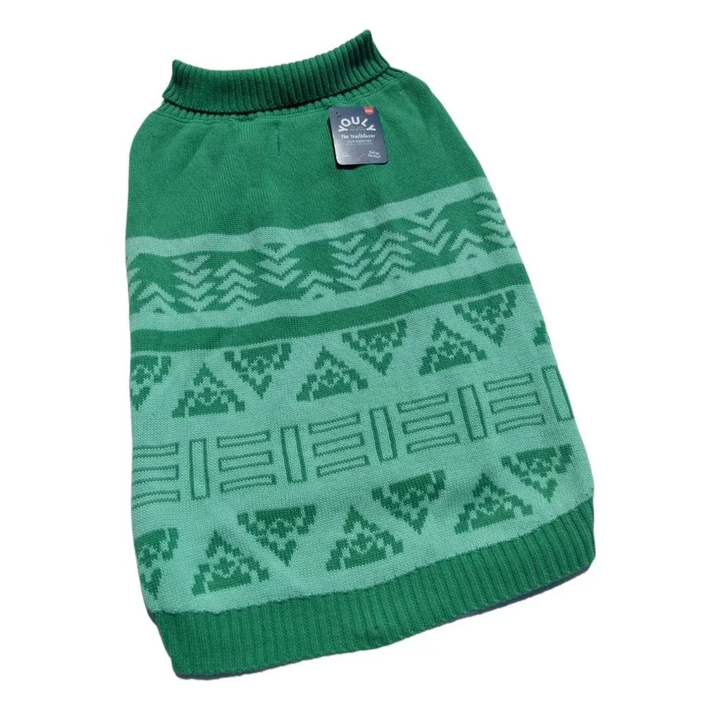 Youly Dog Size: XXL Trailblazer Teal Green Pet Sweater New